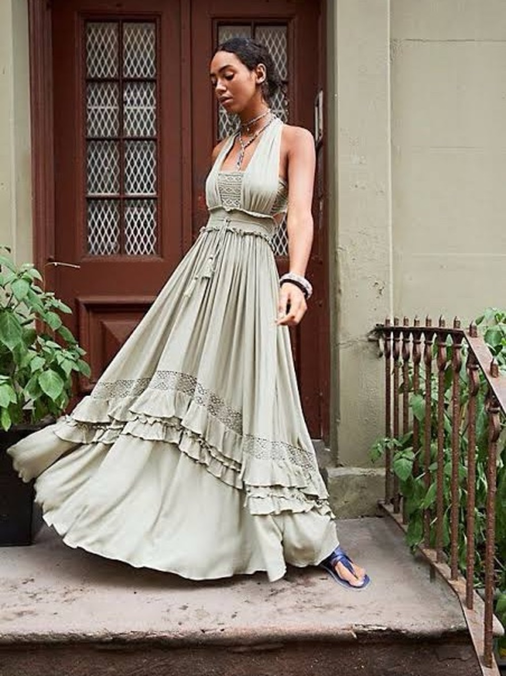 Free People Santa Maria Maxi Dress in Mauve